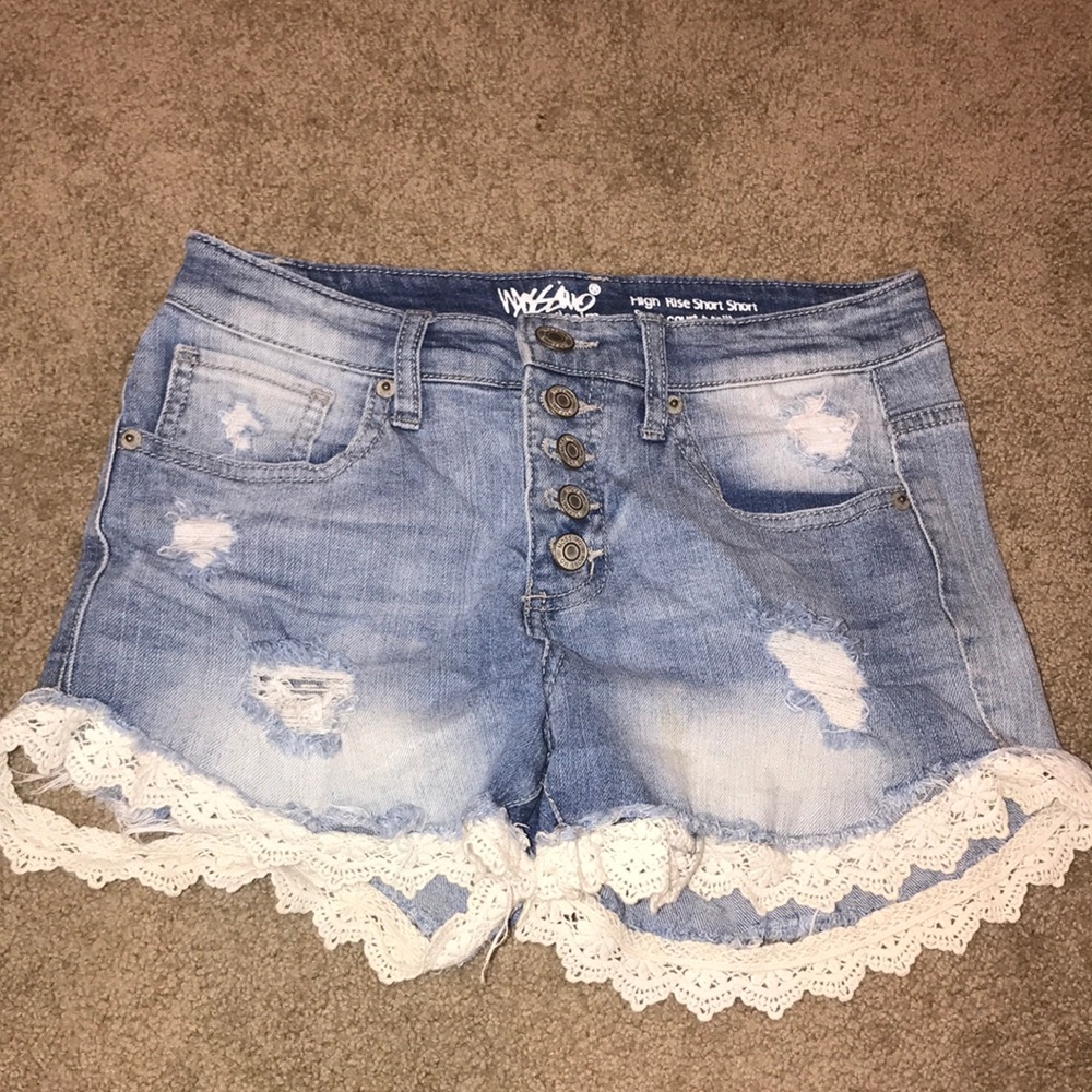 High rise lace shorts